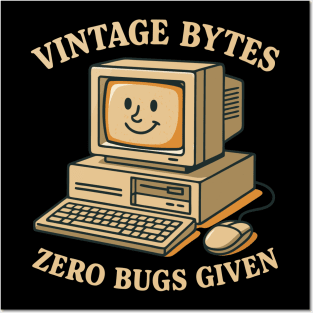 Old Computer PC Vintage Bytes Zero Bugs Given Posters and Art
